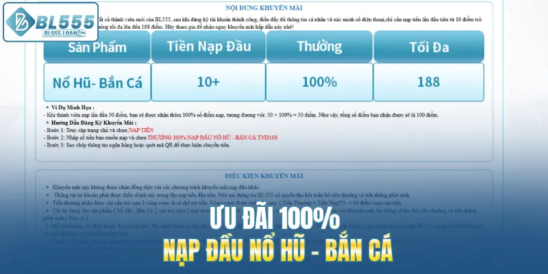 ưu đãi 100%